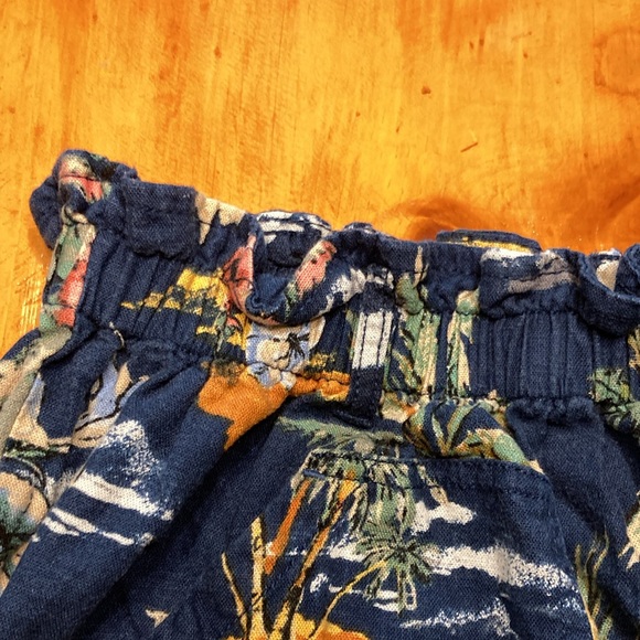 Tropical Print Paper Bag Style Pull On Shorts - Picture 7 of 11